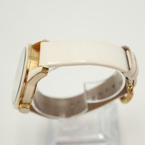 Marc Jacobs Lidia Stripe Gold Tone White 40mm Glitz Womens Watch w New Battery main image 11